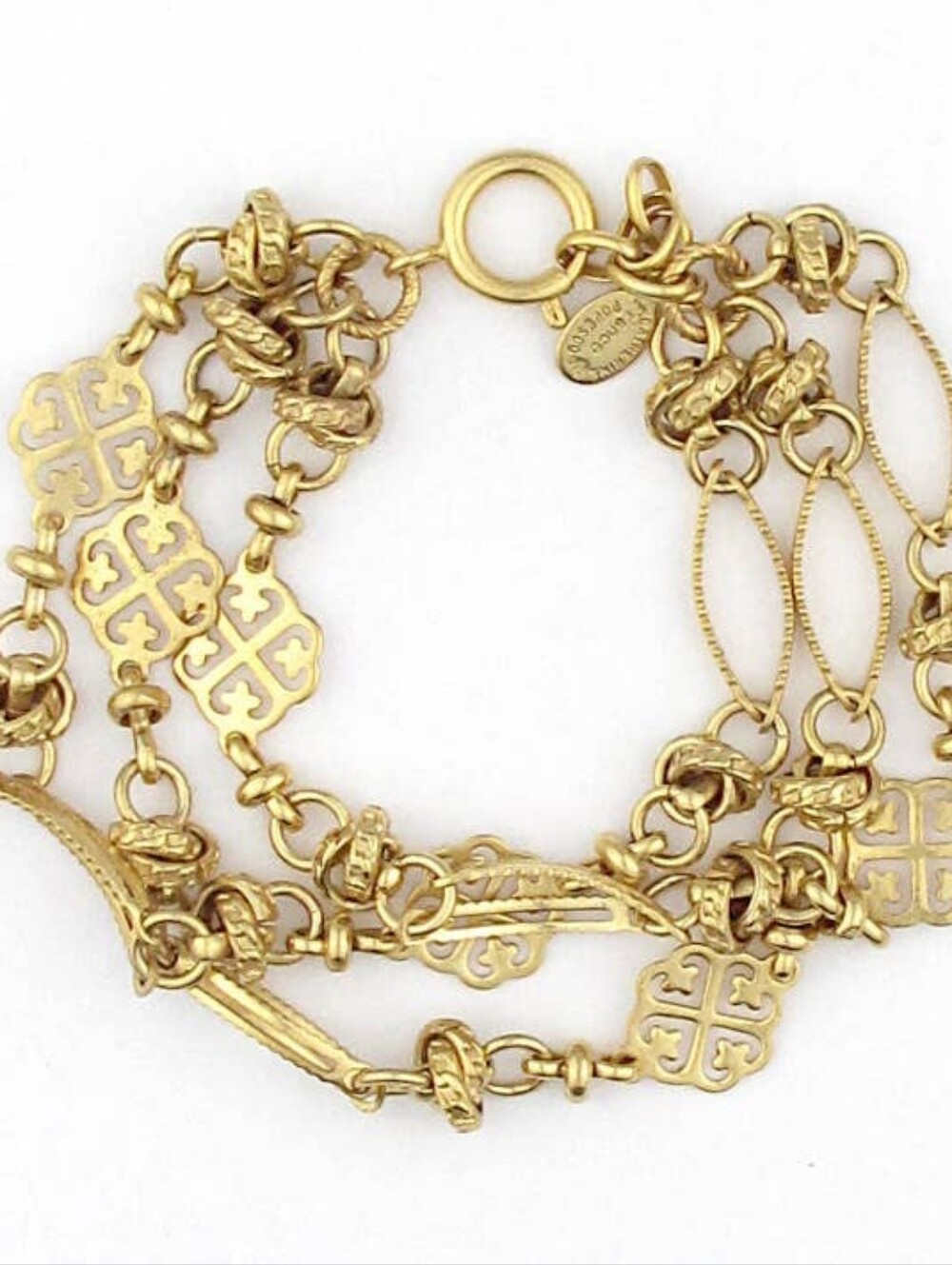 Gold-Tone Multi-Link Charm Bracelet